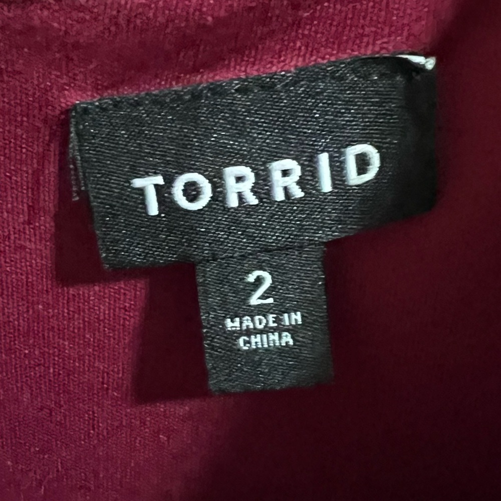 Torrid plus 2 2x 18/20 red burgundy stretch tank skater dress summer sundress - Picture 3 of 4